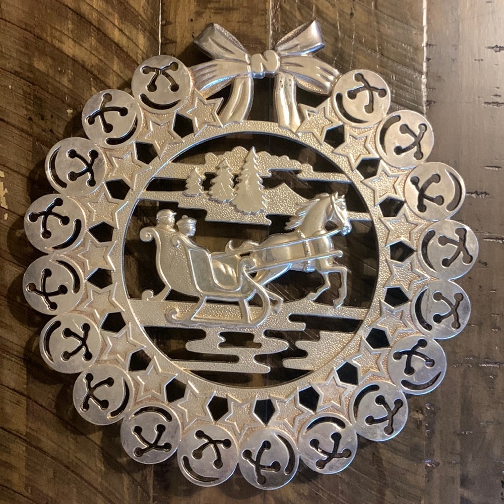 Godinger silver plated trivet or wall decor  10”